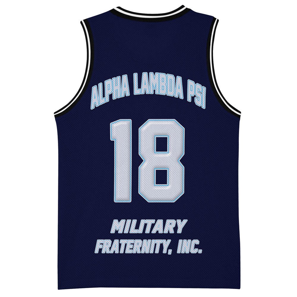 Fraternity Basket Jersey - (Custom) Alpha Lambda Psi (Blue) Basketball Jersey
