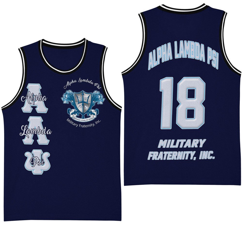 Fraternity Basket Jersey - (Custom) Alpha Lambda Psi (Blue) Basketball Jersey