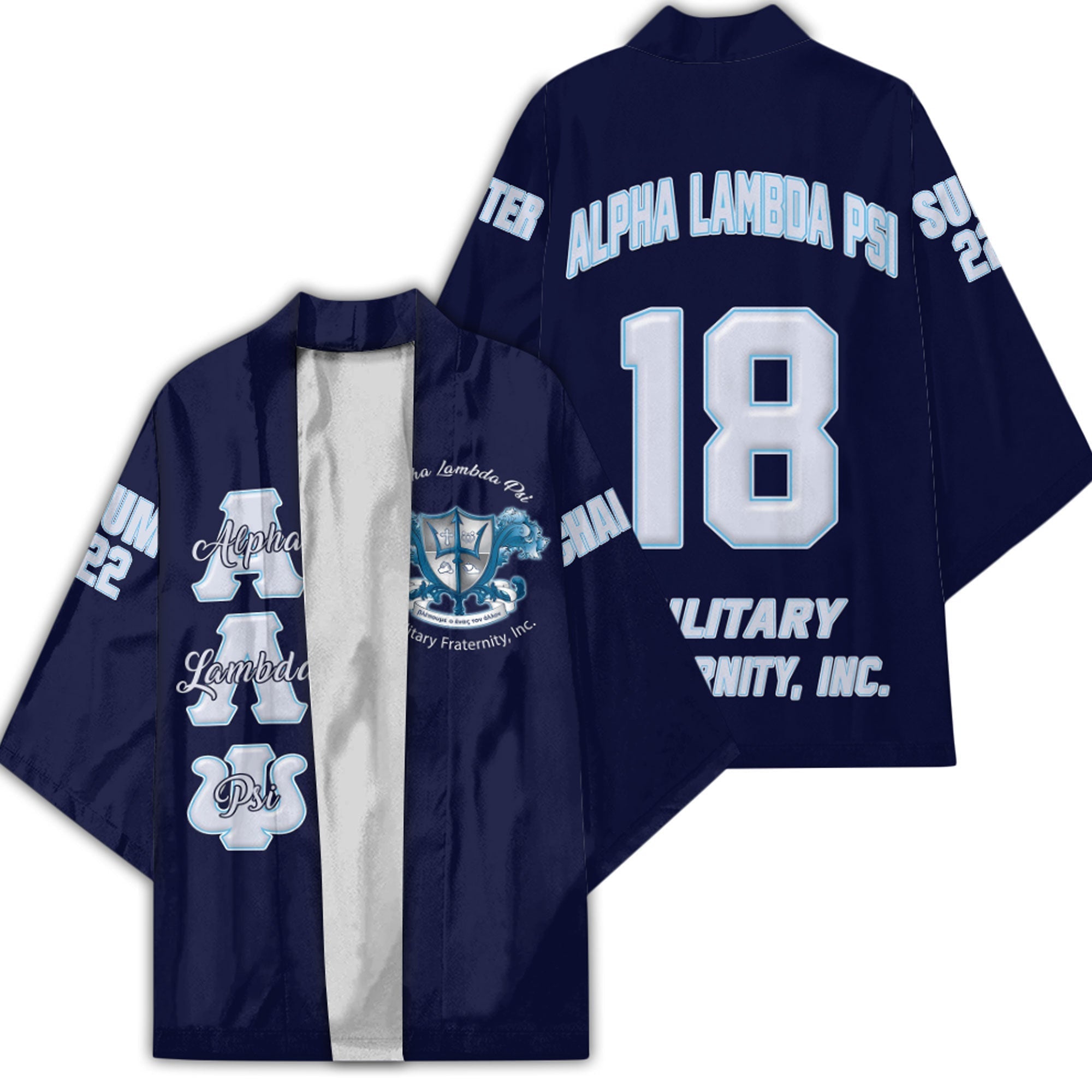 Fraternity Kimono - (Custom) Alpha Lambda Psi (Blue) Kimono