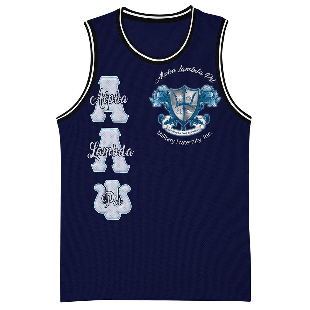 Fraternity Basket Jersey - (Custom) Alpha Lambda Psi (Blue) Basketball Jersey