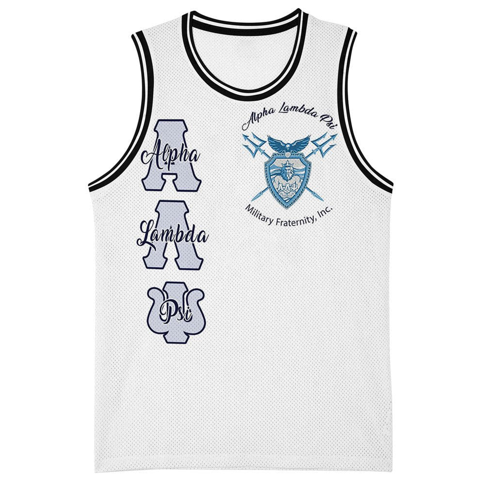 Fraternity Basket Jersey - (Custom) Alpha Lambda Psi (White) Basketball Jersey