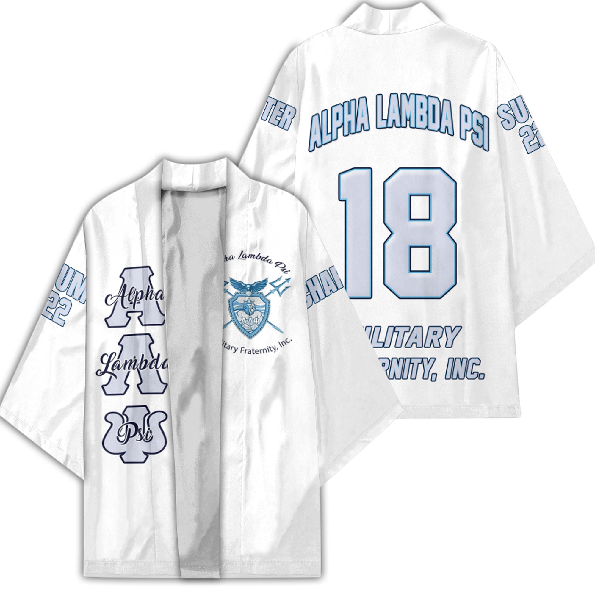 Fraternity Kimono - (Custom) Alpha Lambda Psi (White) Kimono