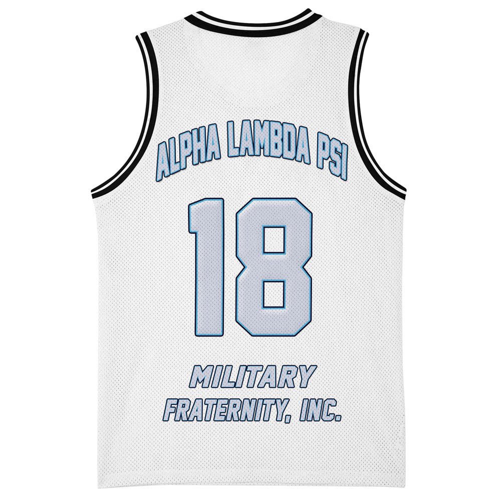 Fraternity Basket Jersey - (Custom) Alpha Lambda Psi (White) Basketball Jersey