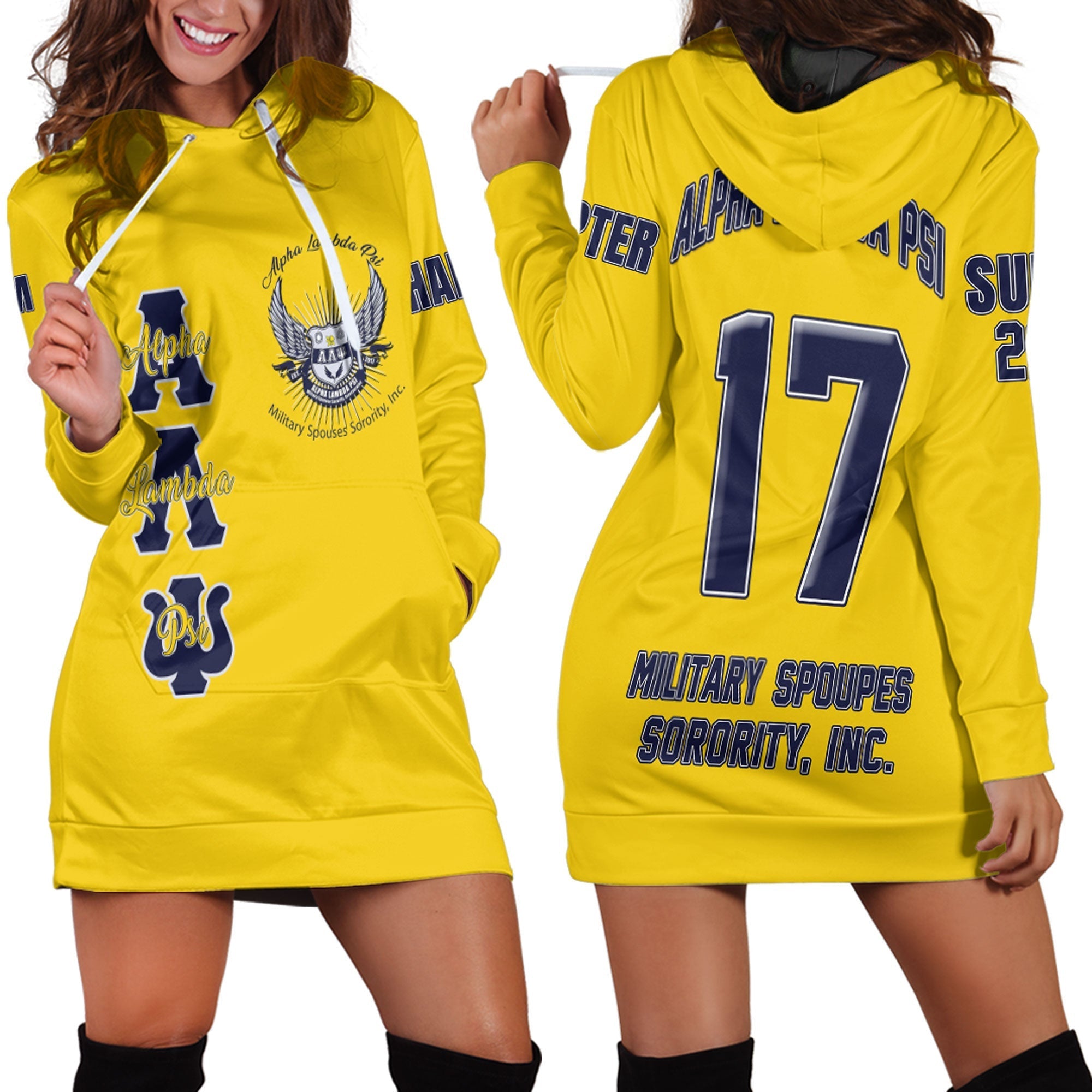 Sorority Hoodie Dress - (Custom) Alpha Lambda Psi Spouses Hoodie Dress