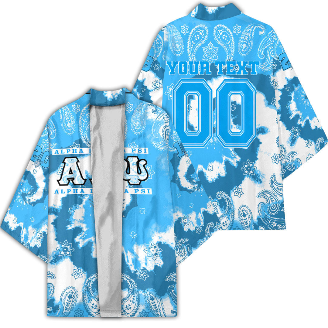 Fraternity Kimono - (Custom) Alpha Lambda Psi Paisley Bandana Tie Dye Style Kimono