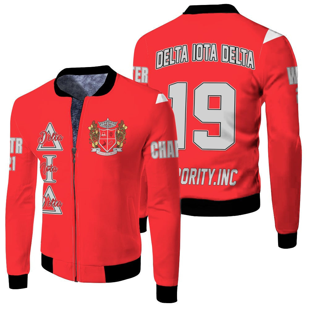 (Custom) Sorority Jacket - Delta Iota Delta Fleece Winter Jacket