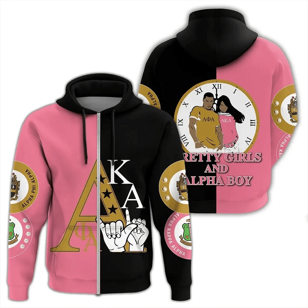 Sorority Hoodie - Alpha Phi Alpha AKA Couple Zip Hoodie