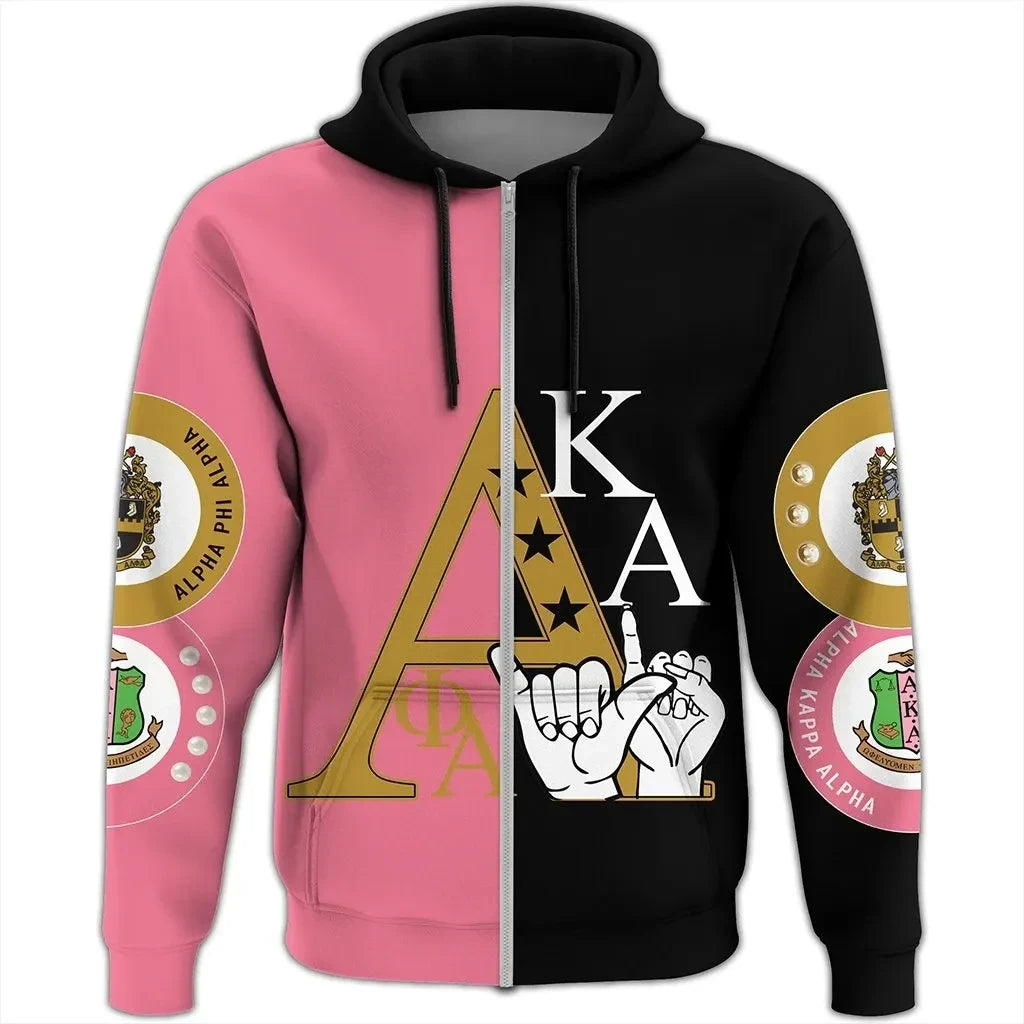 Sorority Hoodie - Alpha Phi Alpha AKA Couple Zip Hoodie