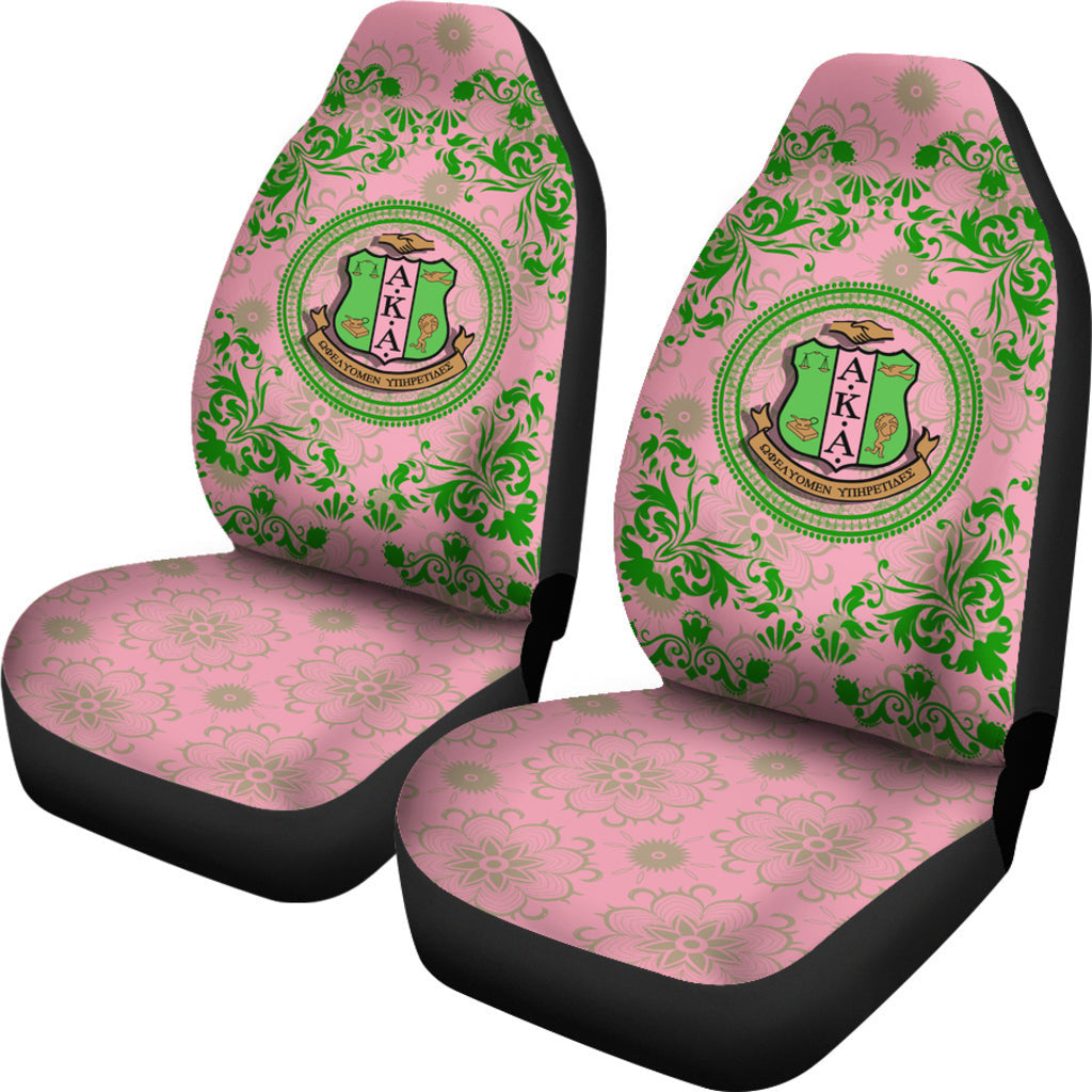 Sorority Car Seat Covers - AKA Floaral Pattern Car Seat Covers