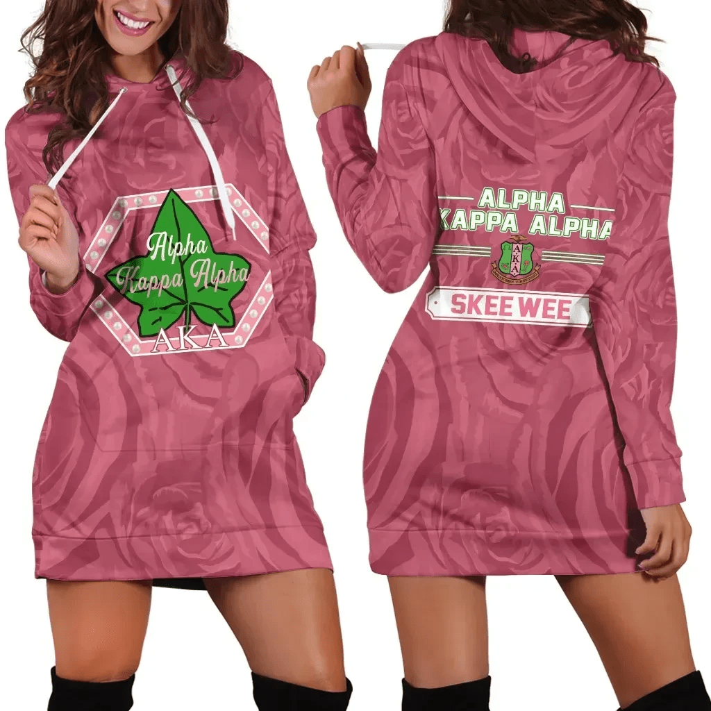 Sorority Hoodie - AKA Rose Peals Hoodie Dress