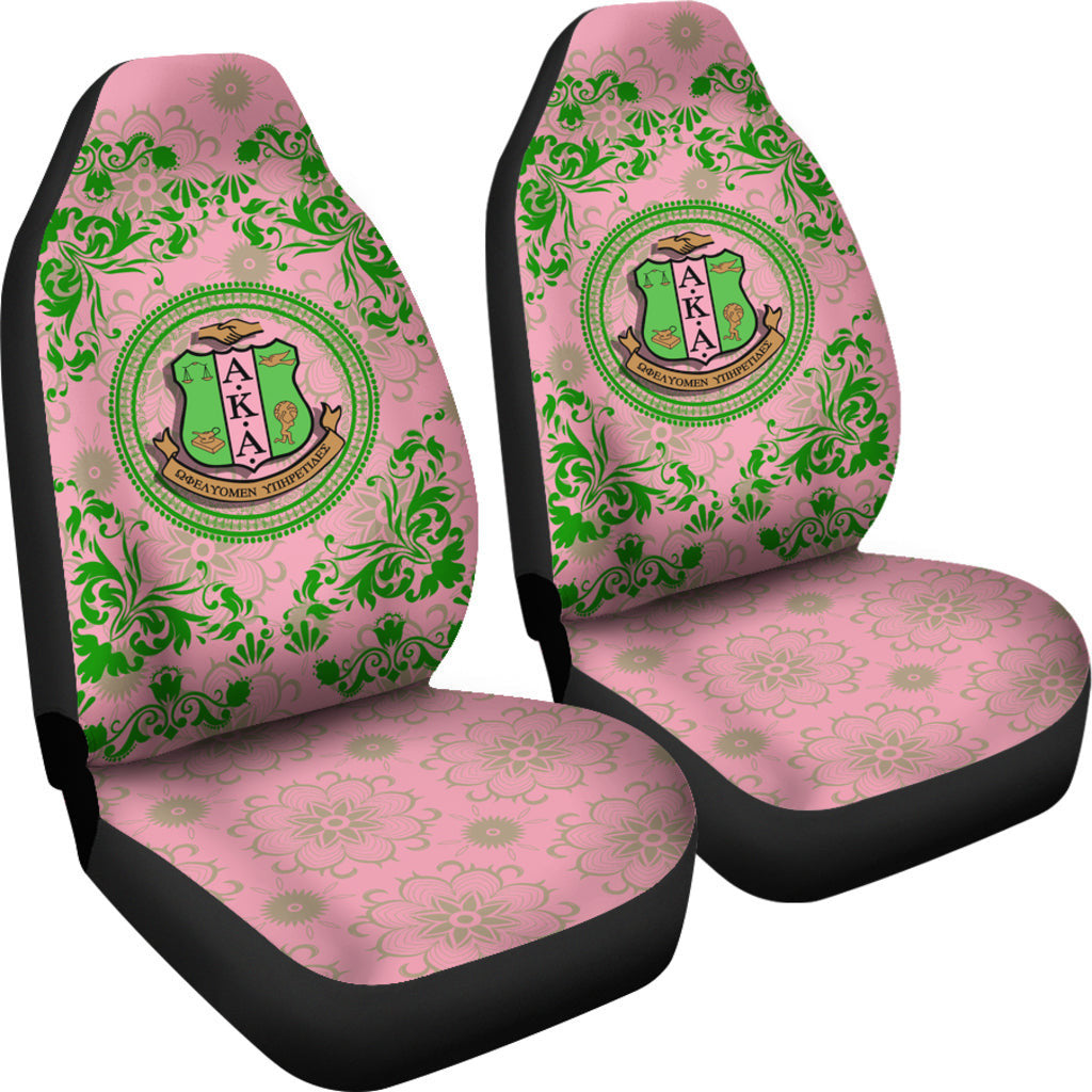Sorority Car Seat Covers - AKA Floaral Pattern Car Seat Covers
