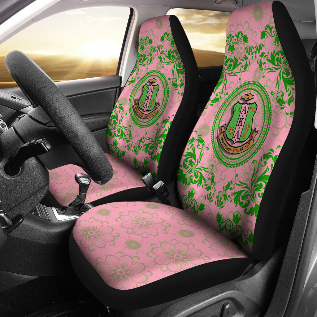 Sorority Car Seat Covers - AKA Floaral Pattern Car Seat Covers
