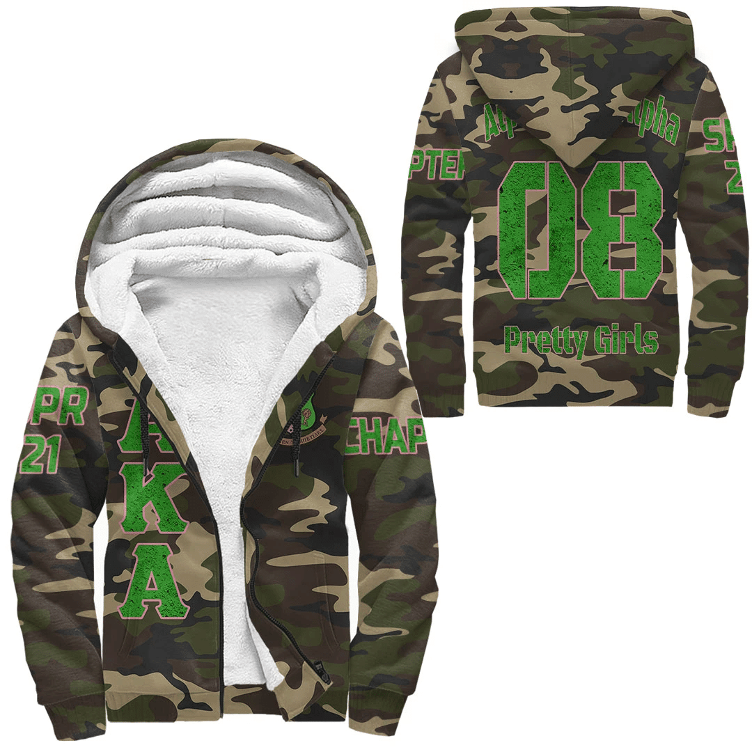 Sorority Hoodie - Custom AKA Camouflage Sherpa Hoodies