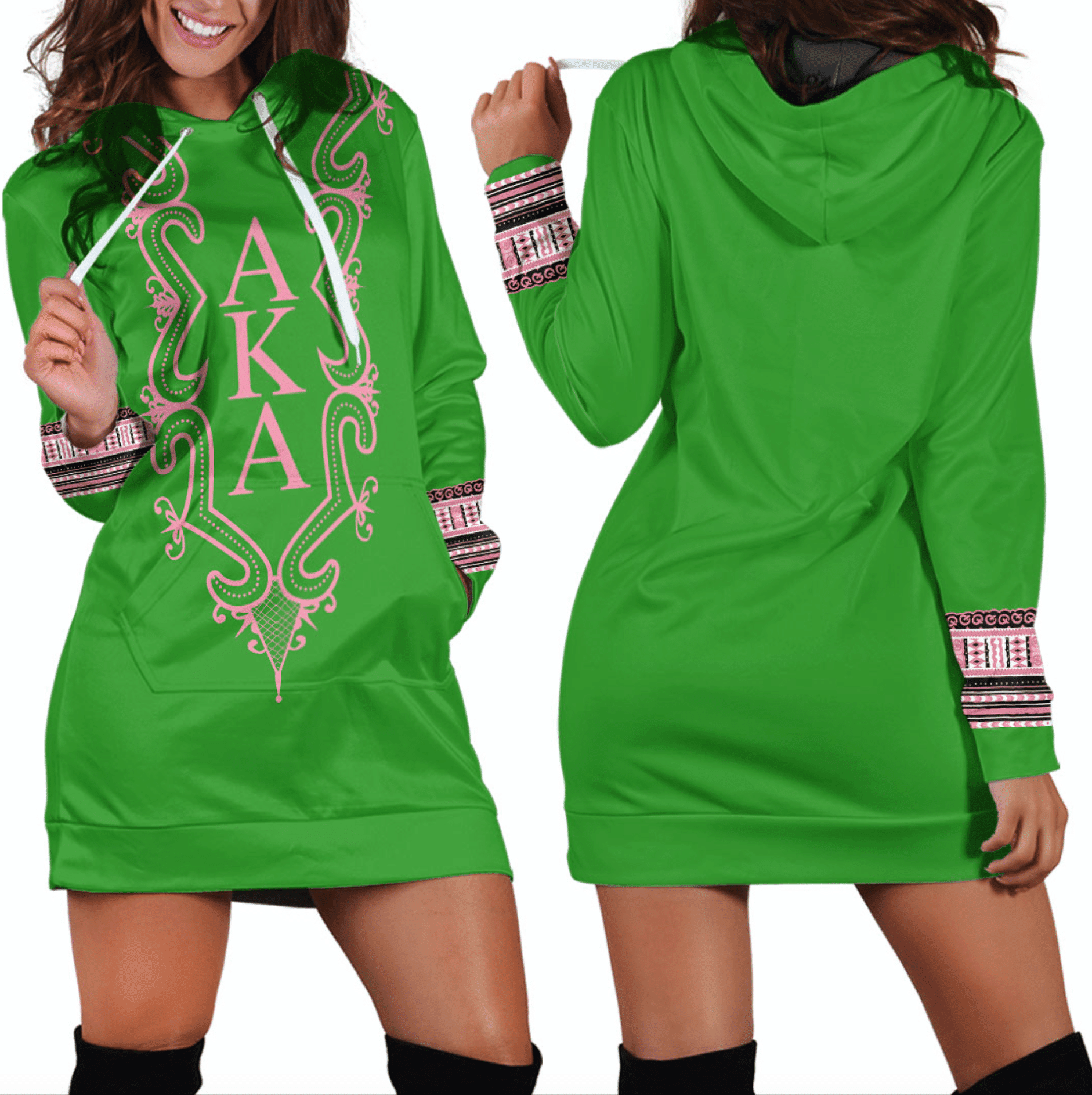 Sorority Hoodie - AKA Hye Won Hye Dashiki Hoodie Dress