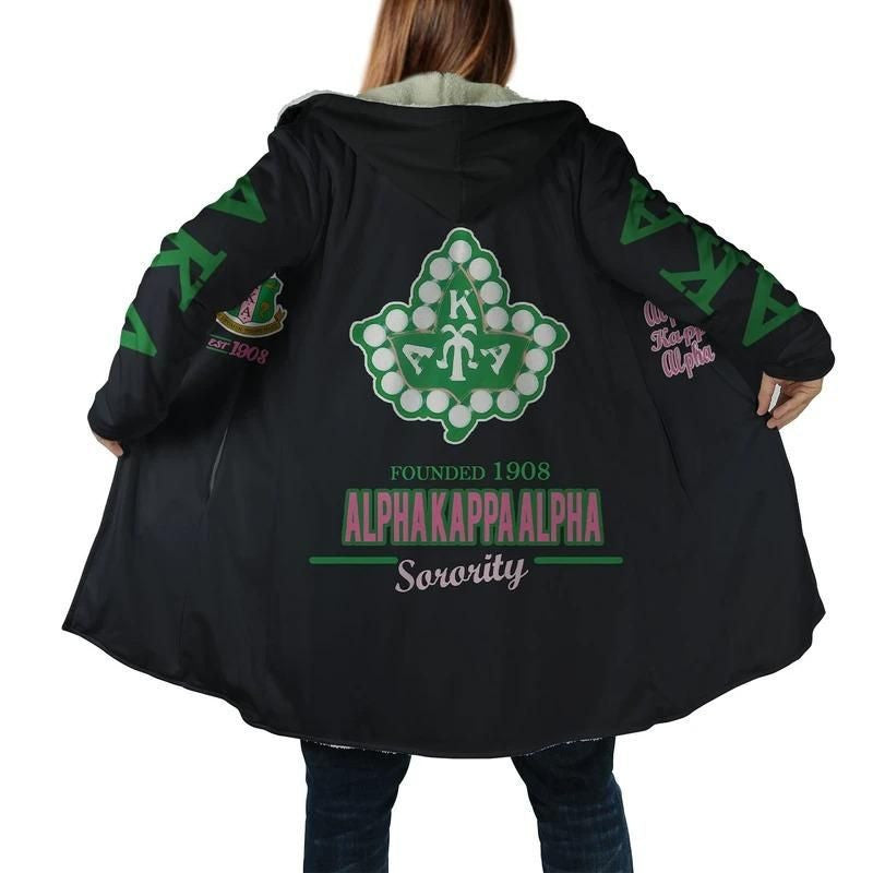 Sorority Hooded Coat - Ivy League AKA Est 1908 Hooded Coat