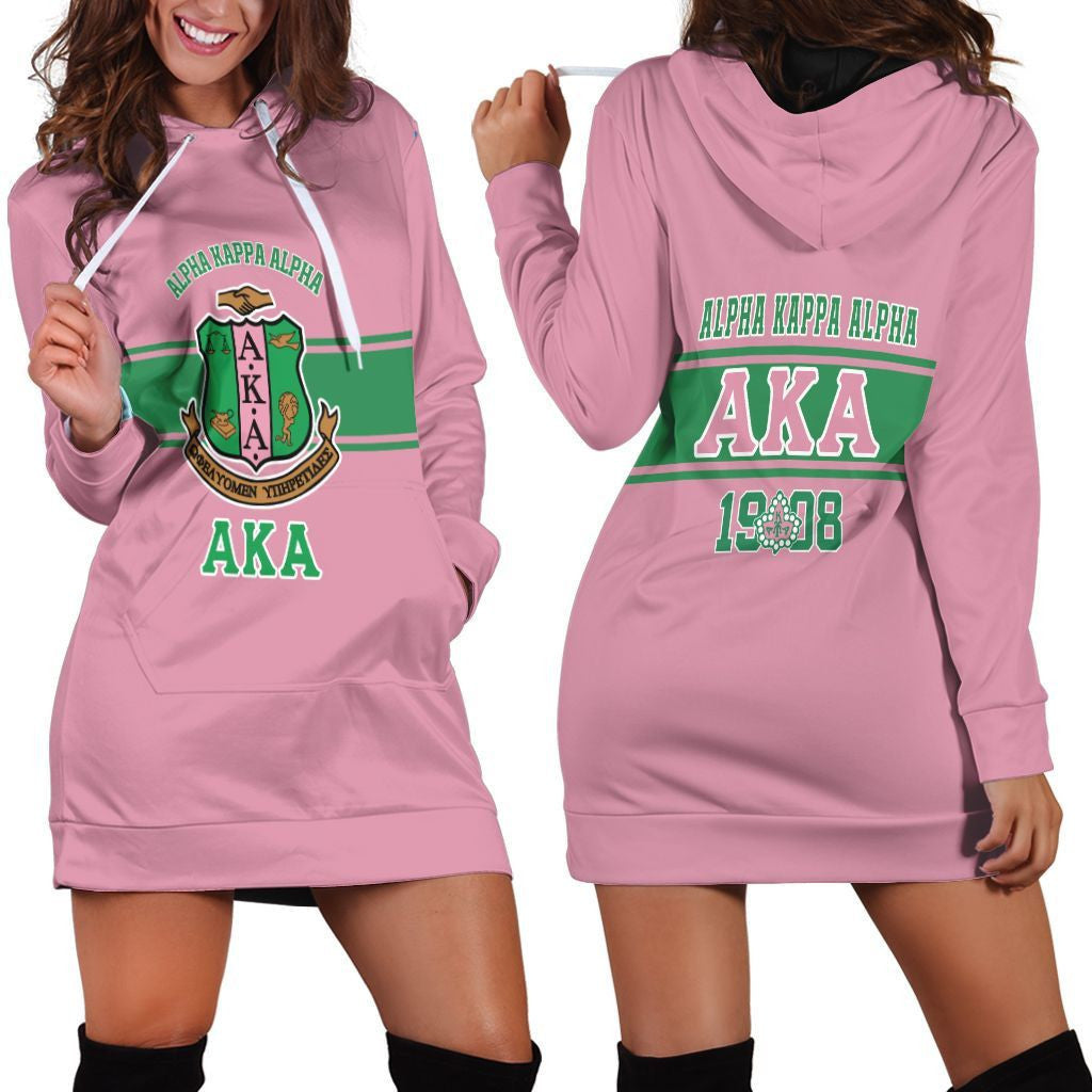 Sorority Hoodie - AKA Green Line Hoodie Dress