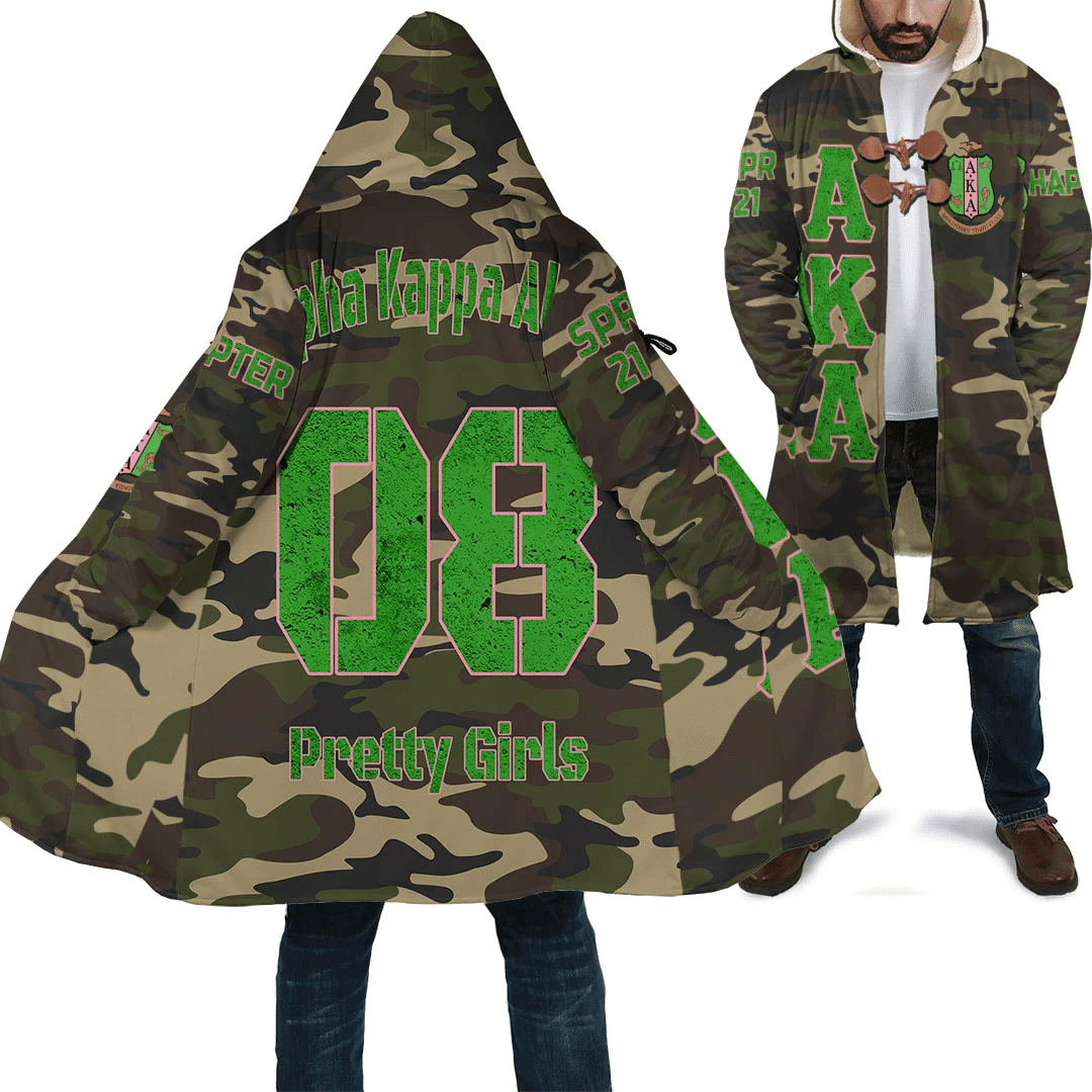 Sorority Hooded Coat - Custom AKA Camouflage Hooded Coat