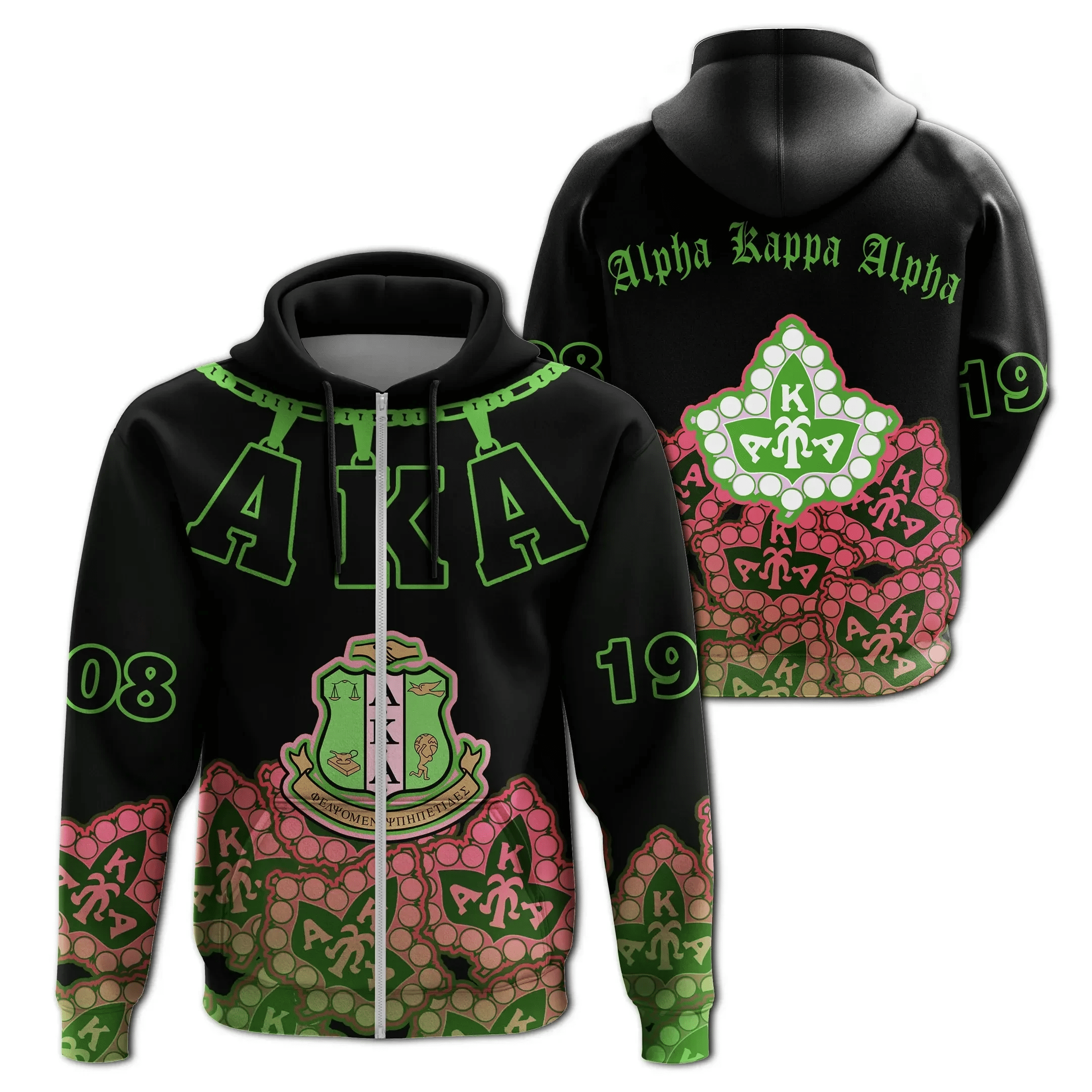 Sorority Hoodie - AKA Zip Hoodie Midu Style