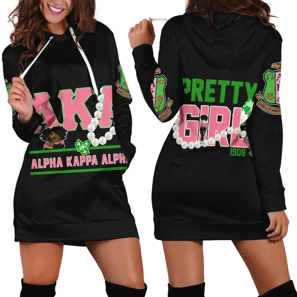 Sorority Hoodie - AKA Pearl Luxury Hoodie Dress