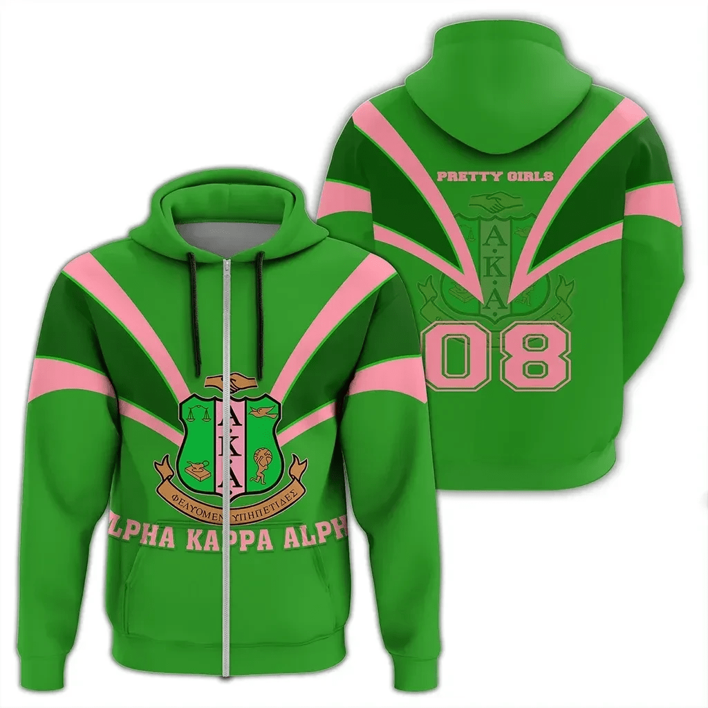 Sorority Hoodie - AKA Zip Hoodie Tusk Style