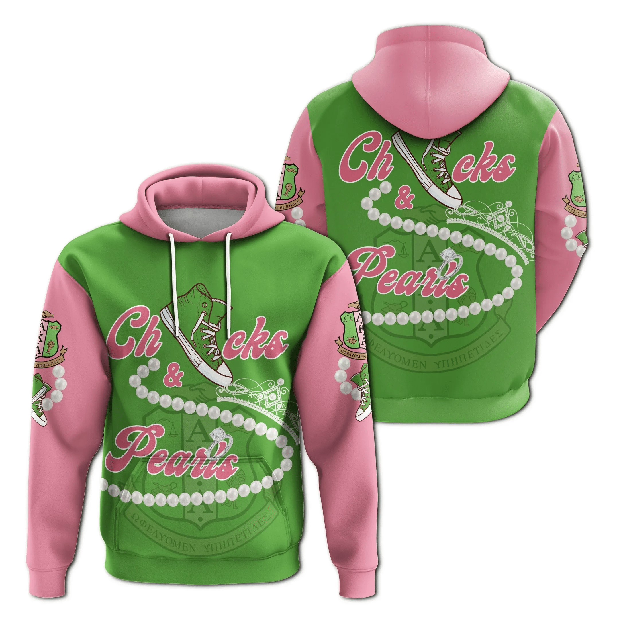 Sorority Hoodie - AKA Chucks And Pearls Hoodie K.H Pearls