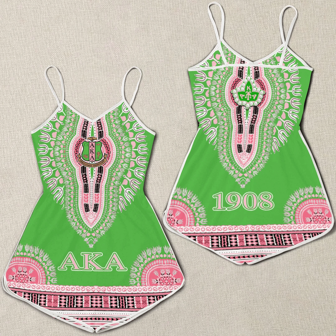 Sorority Romper - AKA Dashiki Women Romper