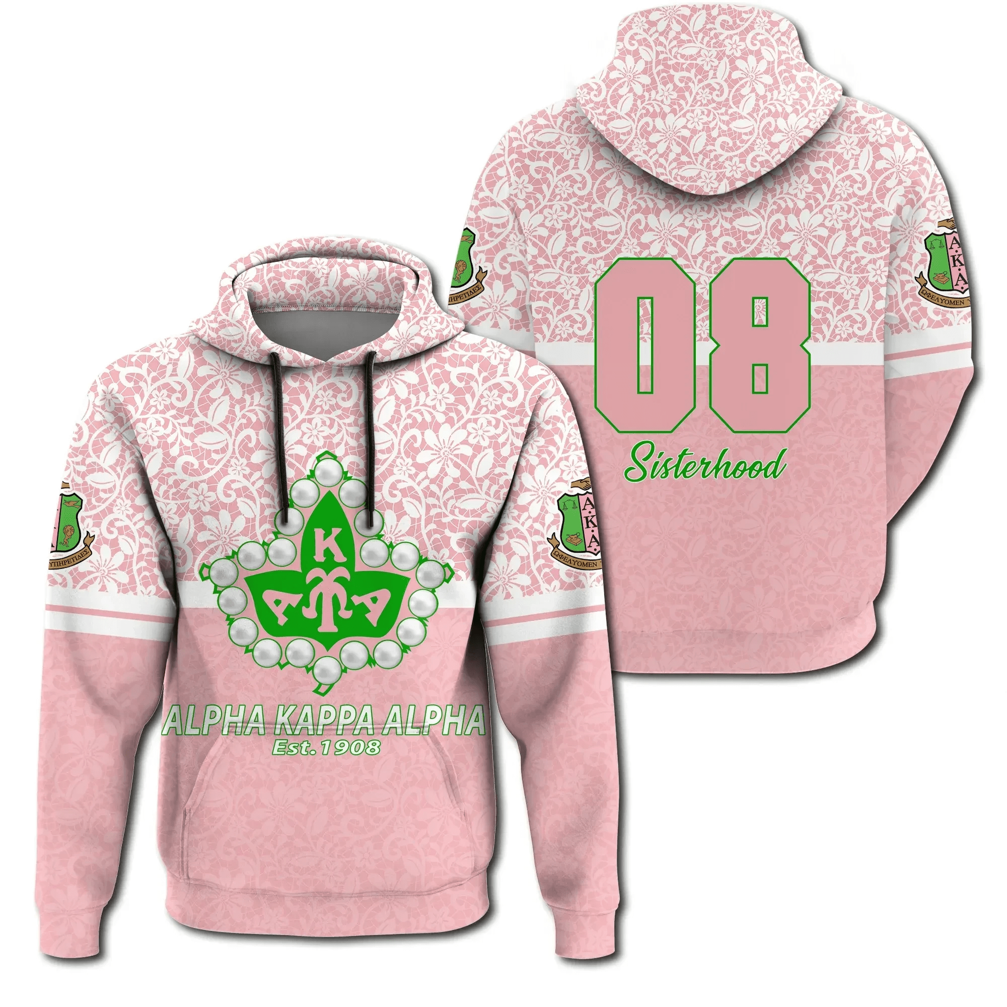 Sorority Hoodie - AKA Flower Lace Hoodie