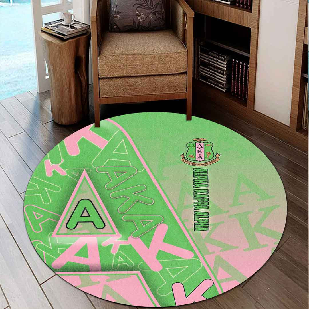 Sorority Carpet - AKA Letters Pattern Round Carpet