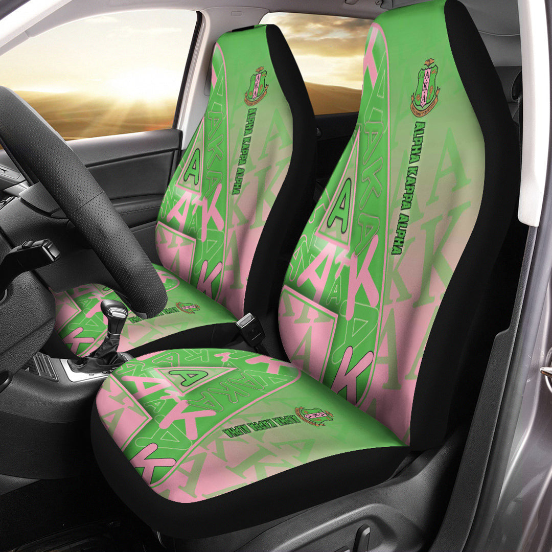 Sorority Car Seat Covers - AKA Letters Pattern Car Seat Covers