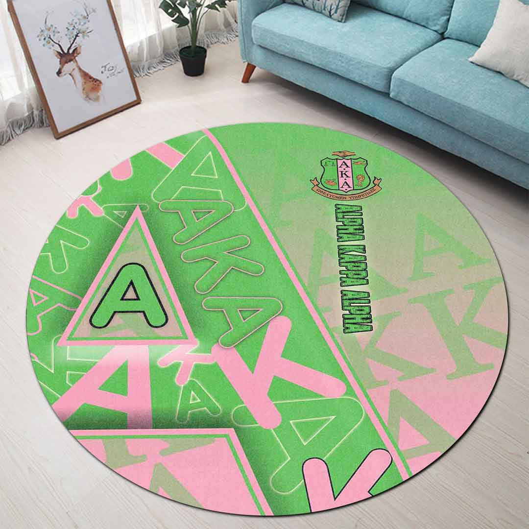 Sorority Carpet - AKA Letters Pattern Round Carpet