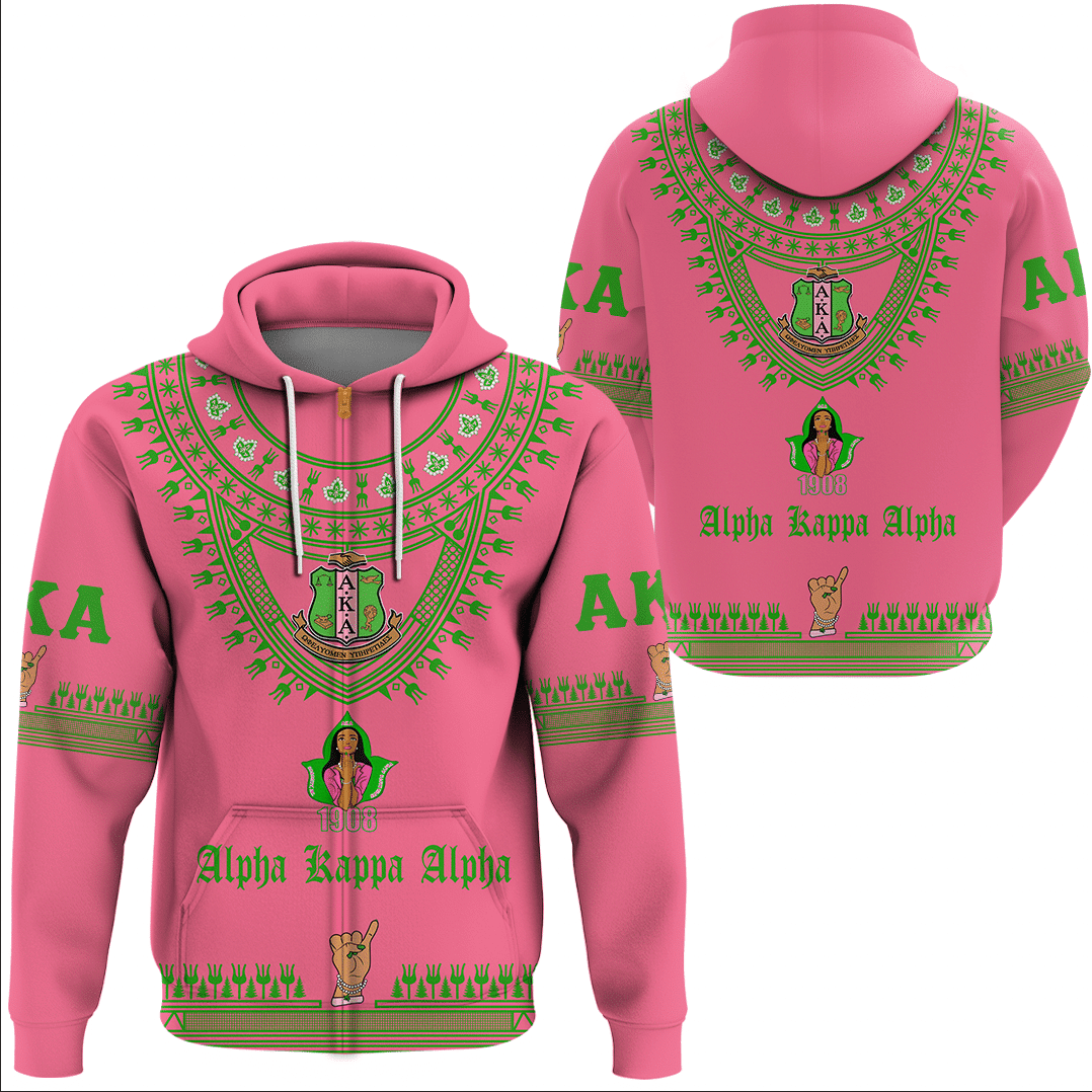 Sorority Hoodie - AKA Sorority Dashiki Zip Hoodie
