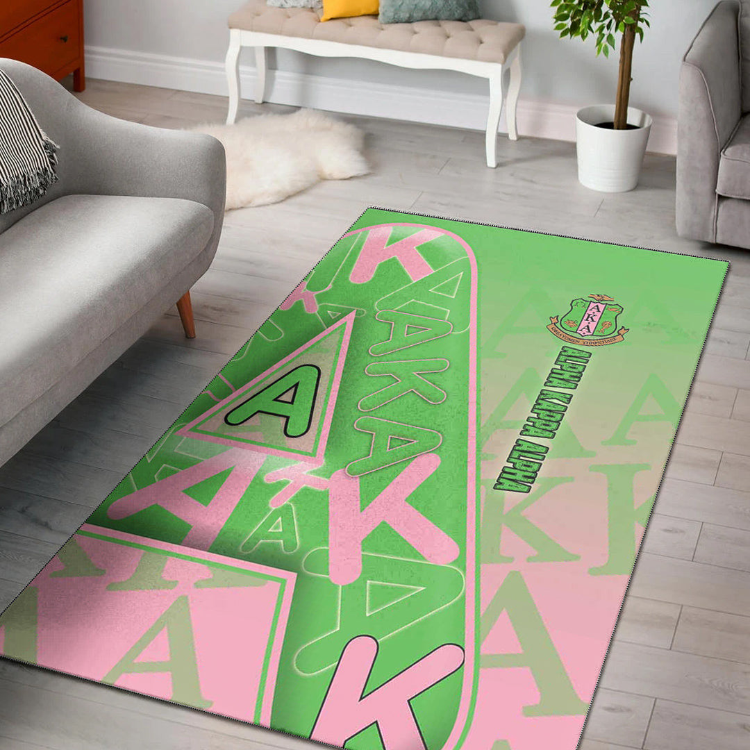 Sorority Rug - AKA Letters Pattern Area Rug