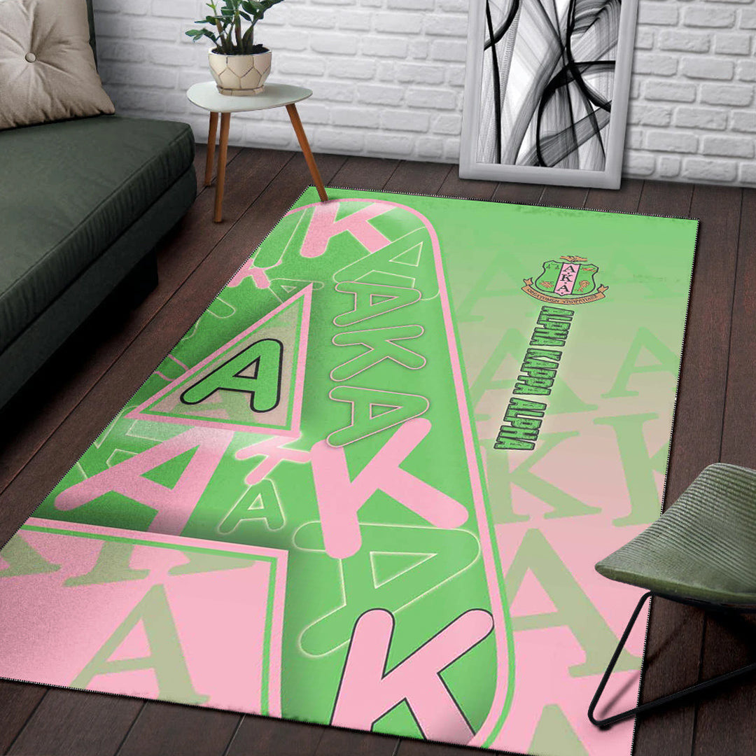 Sorority Rug - AKA Letters Pattern Area Rug