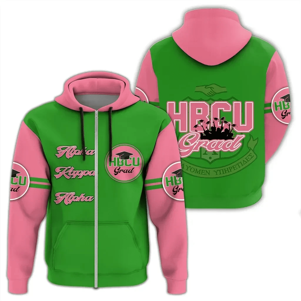 Sorority Hoodie - AKA HBCU Grad Zip Hoodie