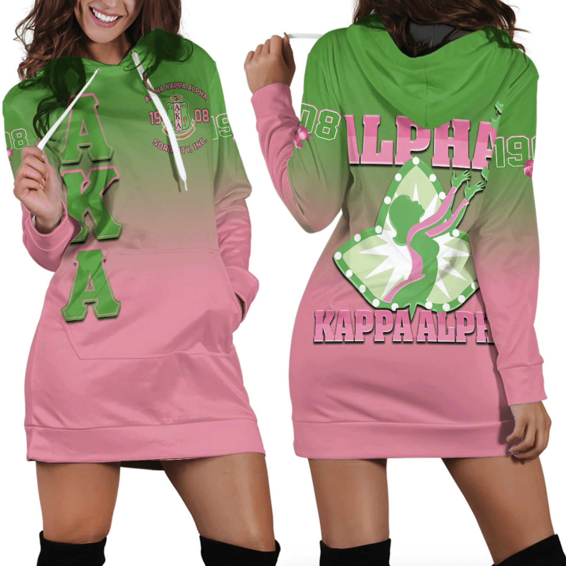 Sorority Hoodie - AKA Gradient Hoodie Dress