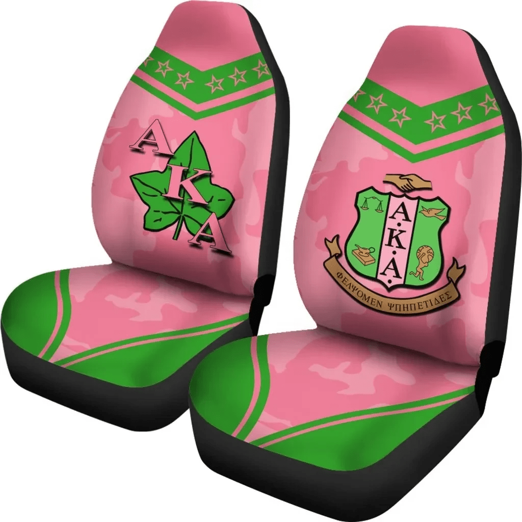 Sorority Car Seat Covers - AKA Car Seat Covers Camouflage (Set of 2)
