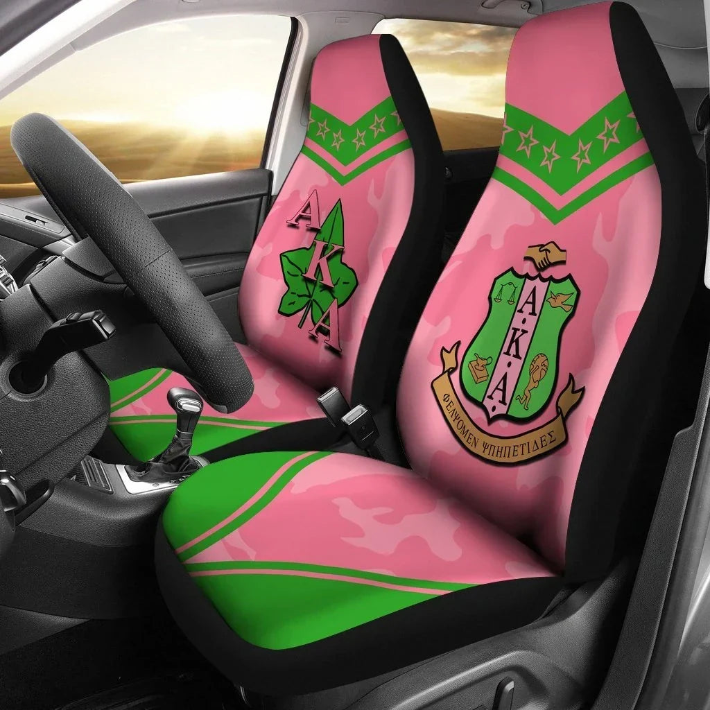 Sorority Car Seat Covers - AKA Car Seat Covers Camouflage (Set of 2)