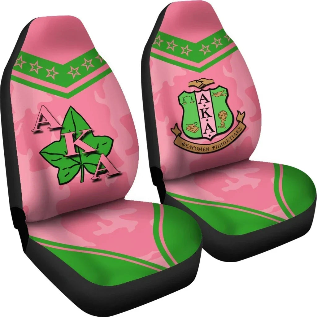 Sorority Car Seat Covers - AKA Car Seat Covers Camouflage (Set of 2)