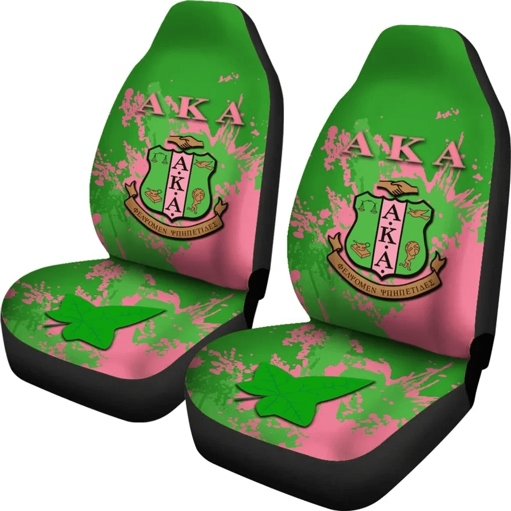 Sorority Car Seat Covers - AKA Car Seat Covers Spaint Style