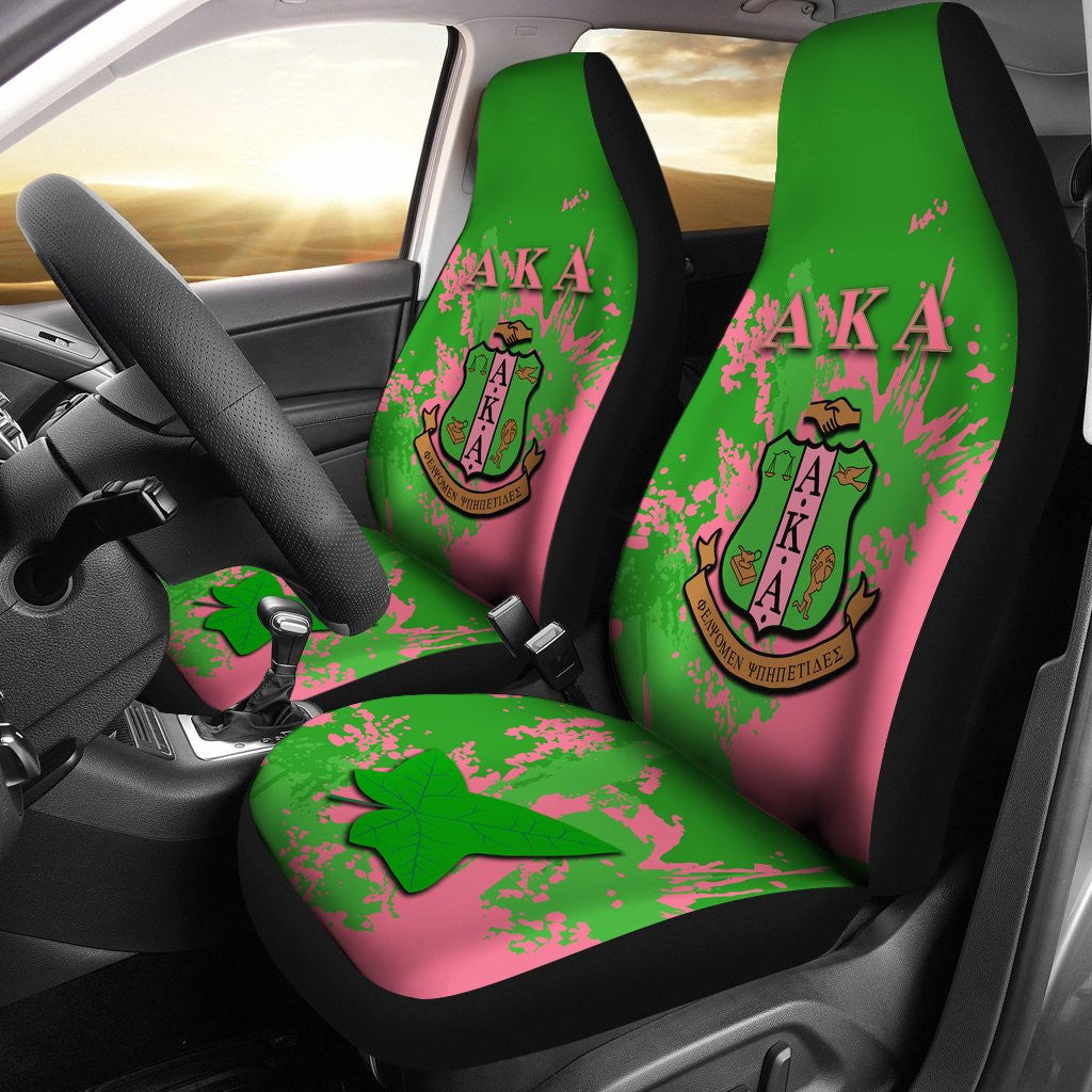 Sorority Car Seat Covers - AKA Car Seat Covers Spaint Style