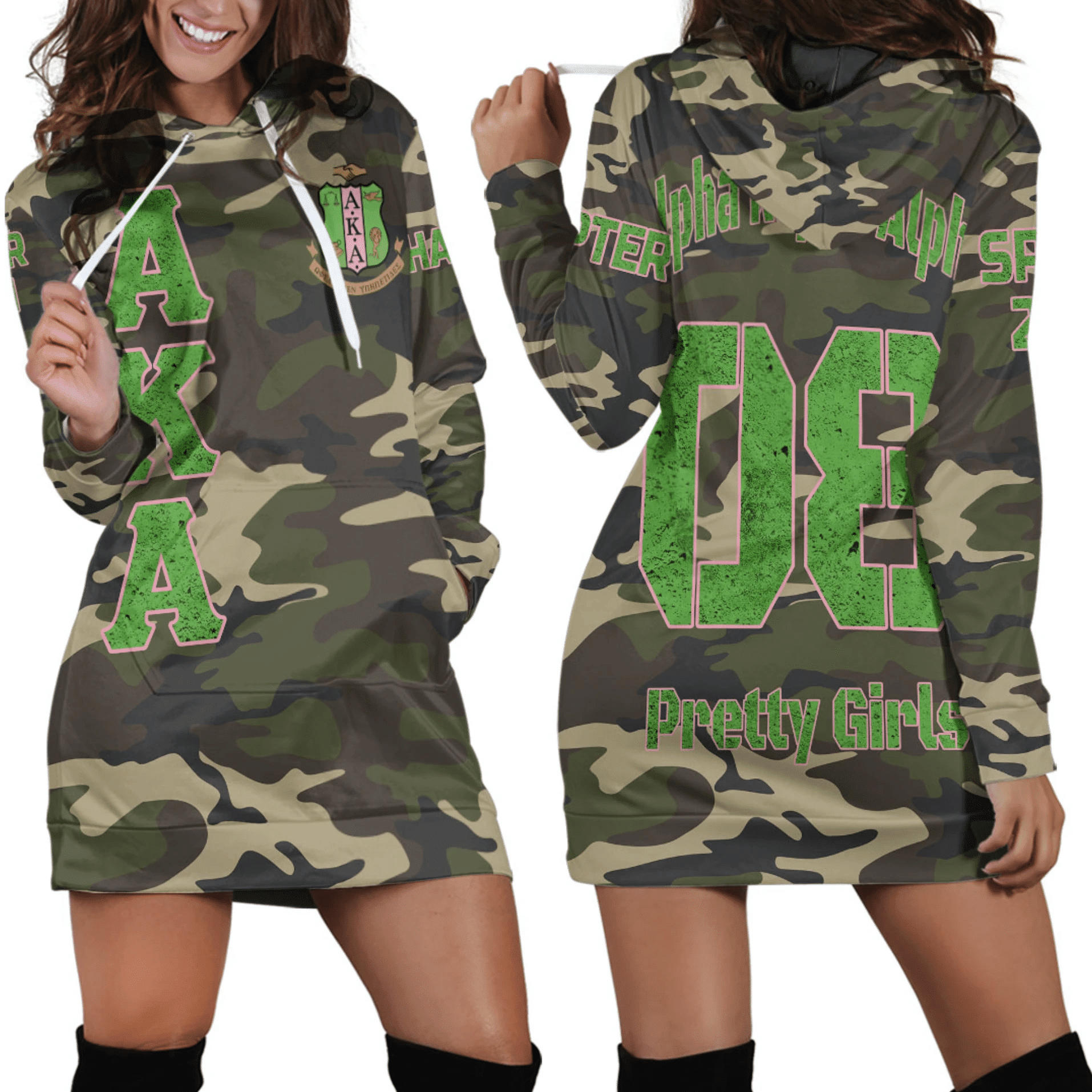 Sorority Hoodie - Custom AKA Camouflage Hoodie Dress
