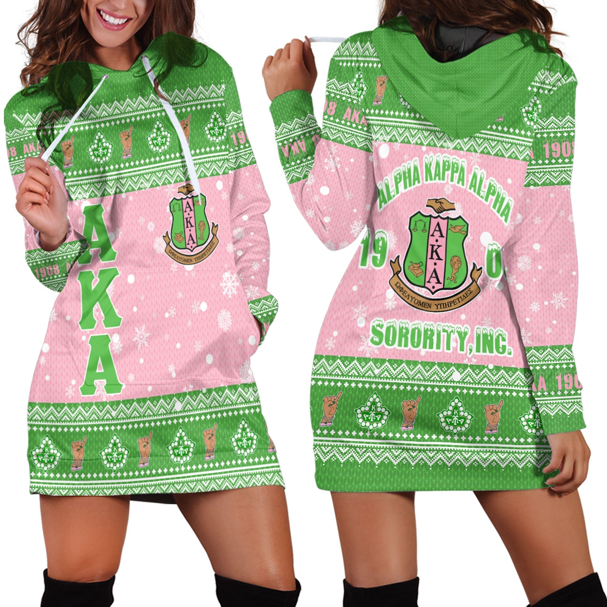 Sorority Hoodie - AKA Christmas Hoodie Dress