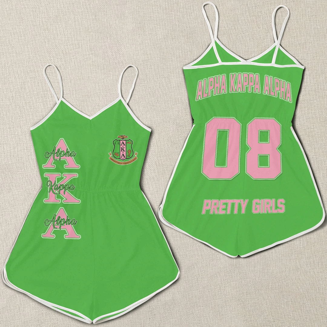 Sorority Romper - Custom AKA (Green) Women Romper