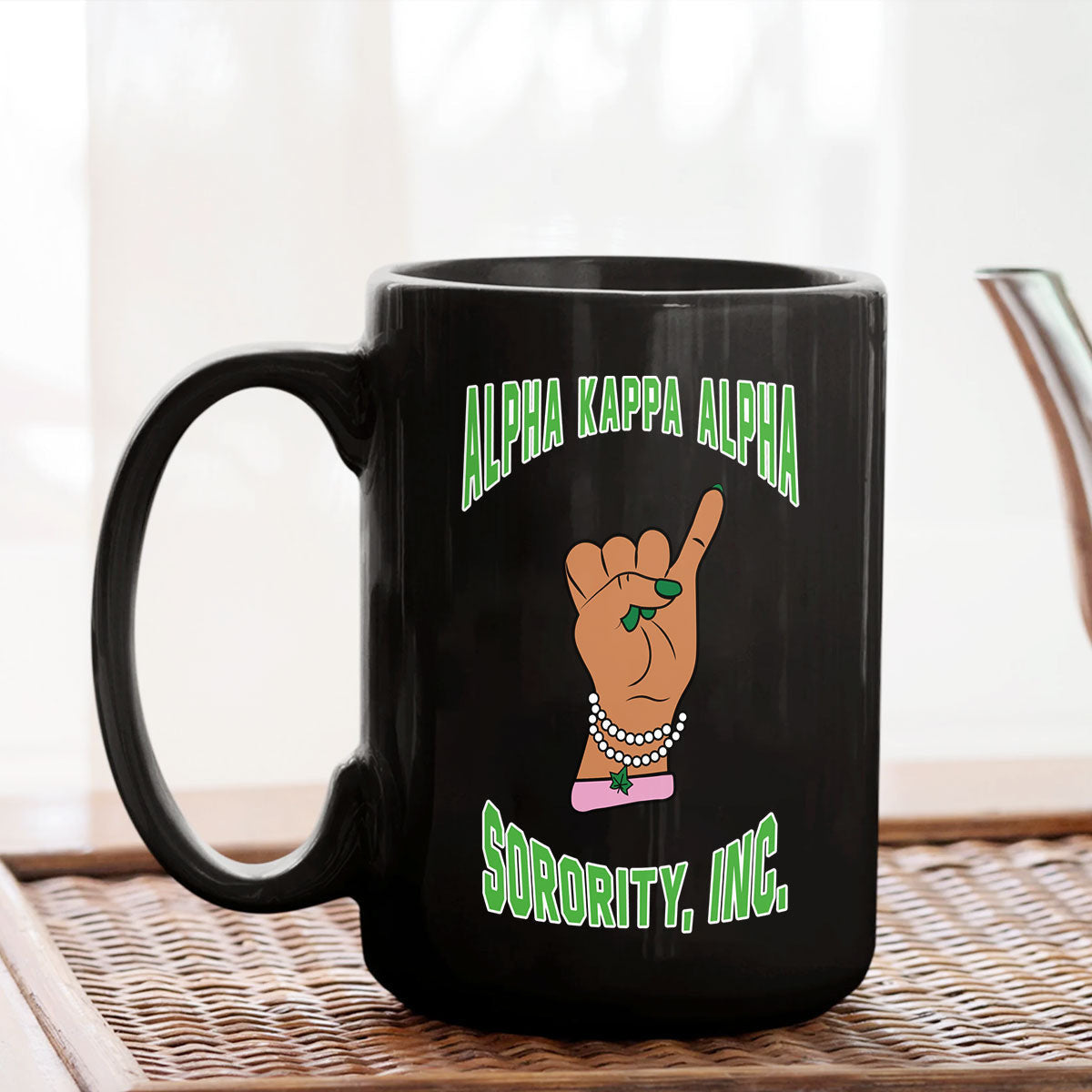 Sorority Drinkware - AKA Pearls Handsign Mug