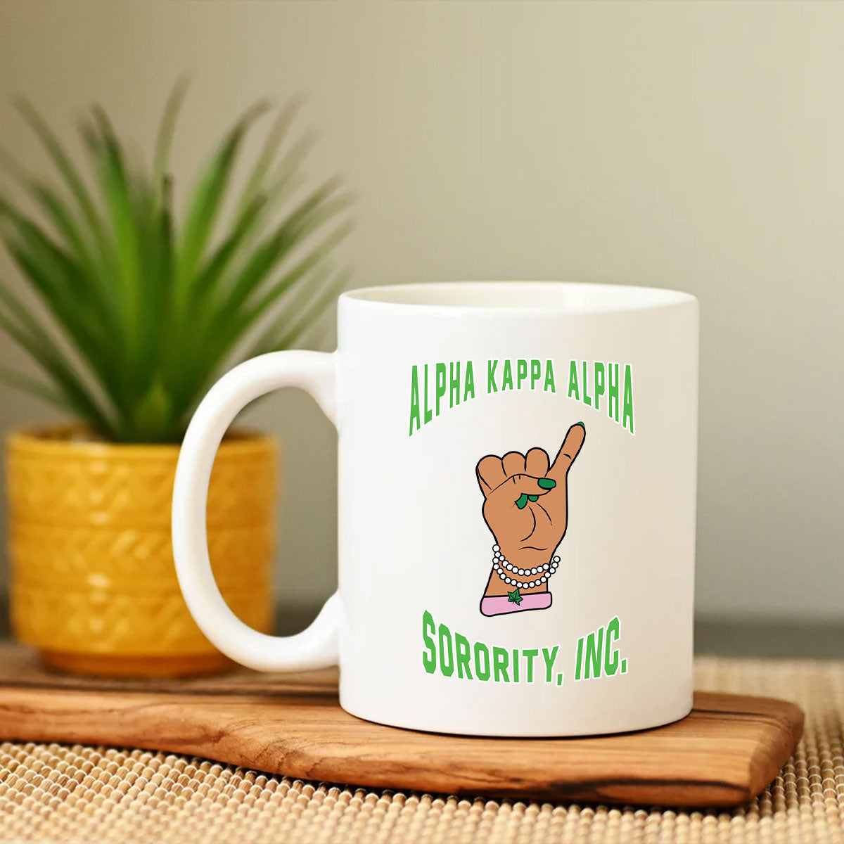 Sorority Drinkware - AKA Pearls Handsign Mug