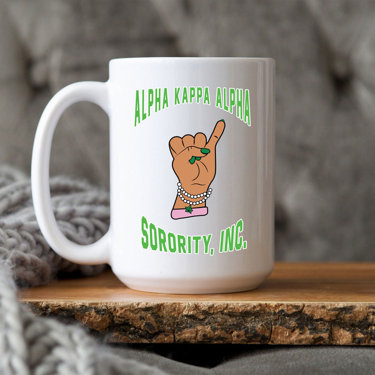 Sorority Drinkware - AKA Pearls Handsign Mug