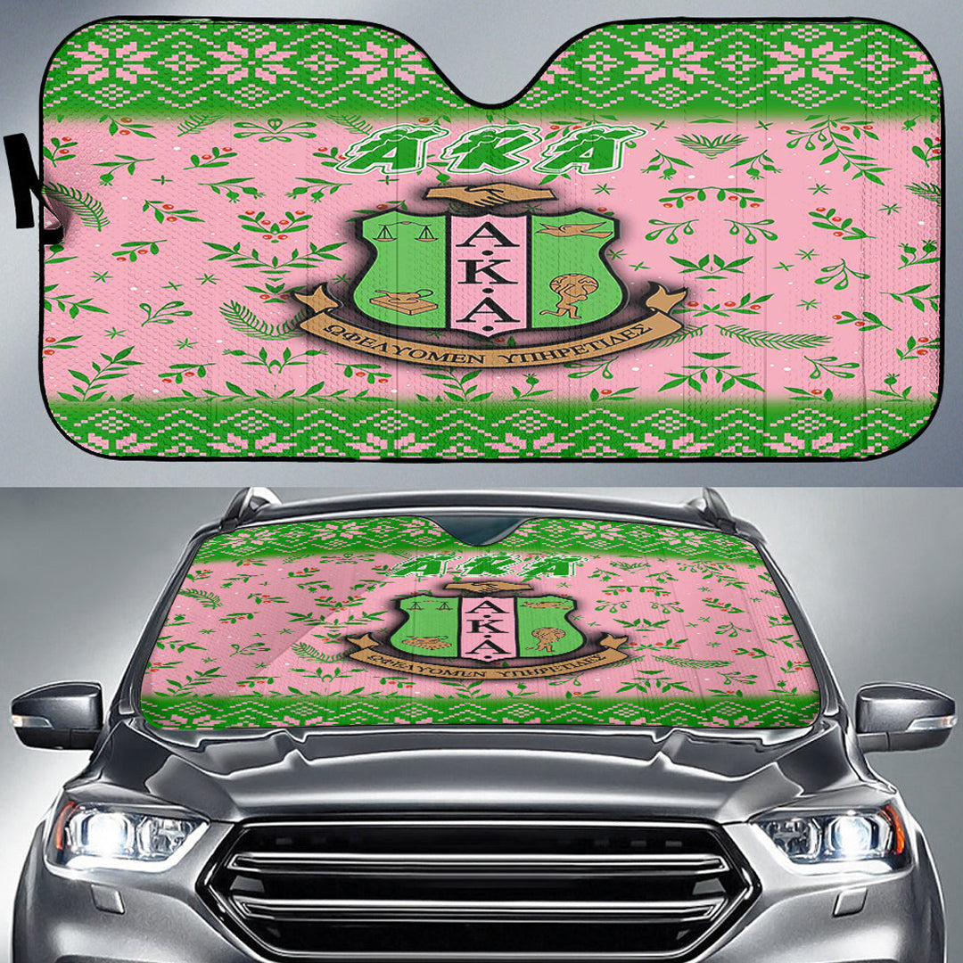 Sorority Auto Sun Shades - AKA Christmas Auto Sun Shades