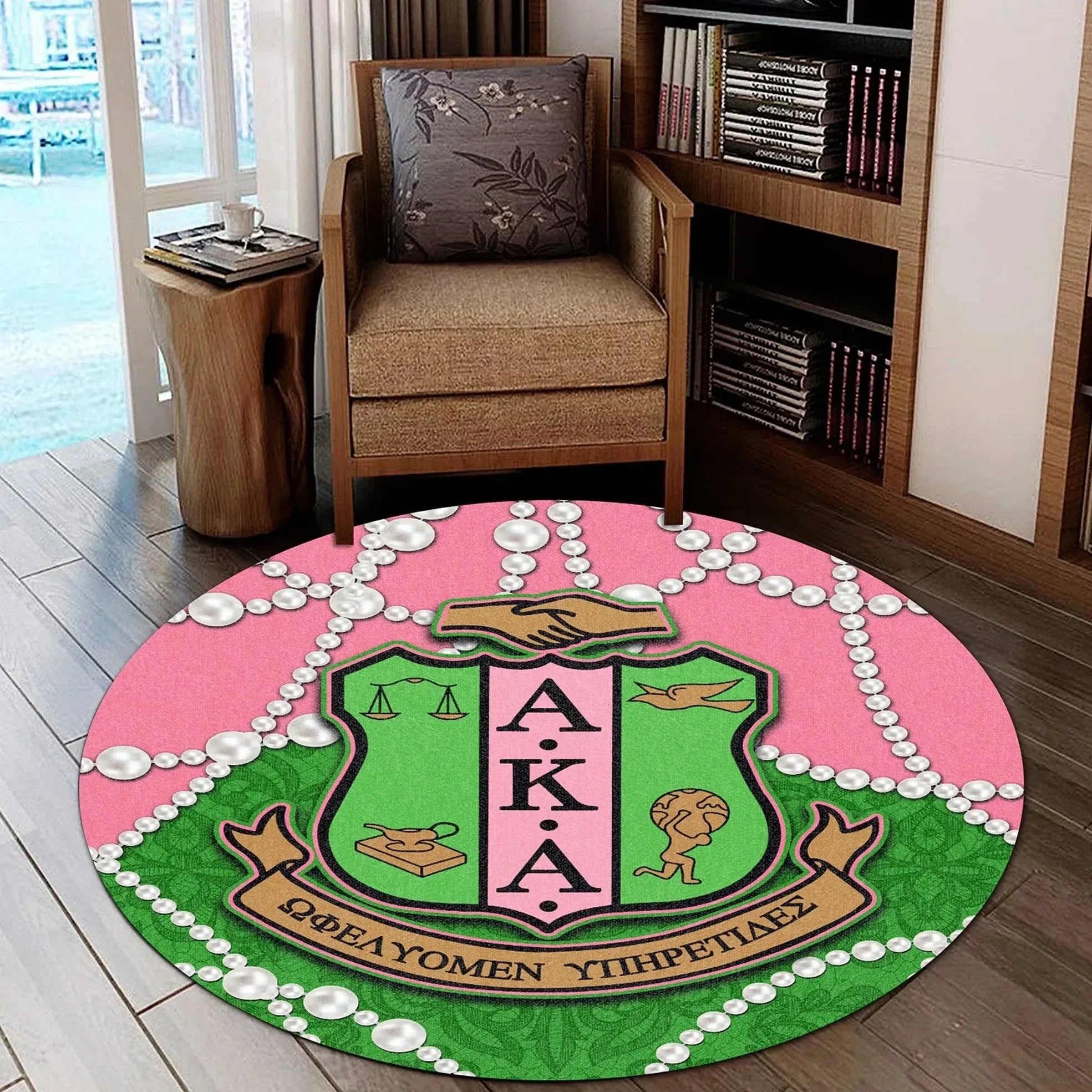 Sorority Carpet - AKA Home Round Carpet - Roy Style