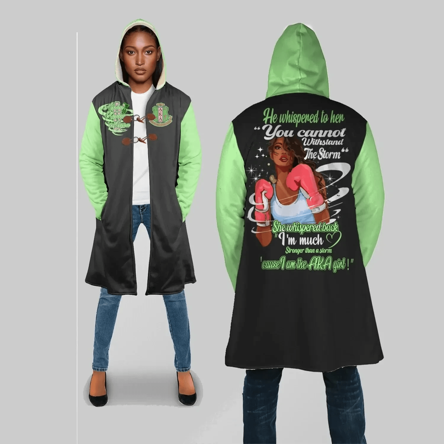 Sorority Hooded Coat - Strong Women AKA Hooded Coat