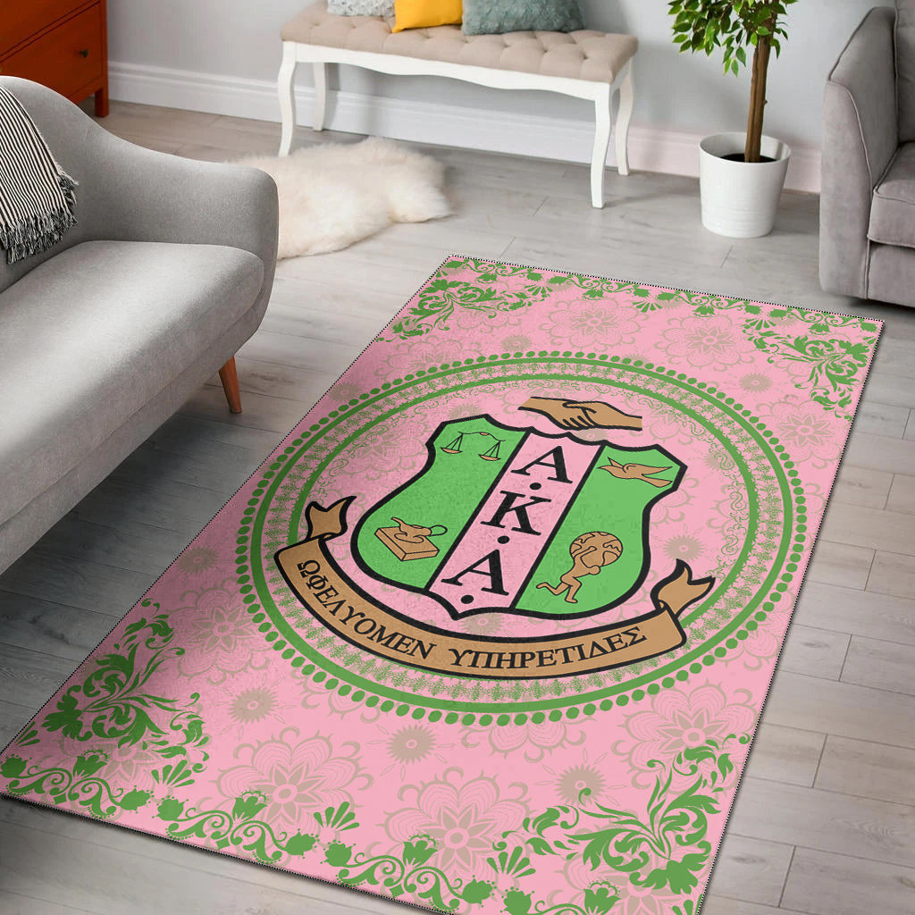 Sorority Rug - AKA Floral Patern Area Rug